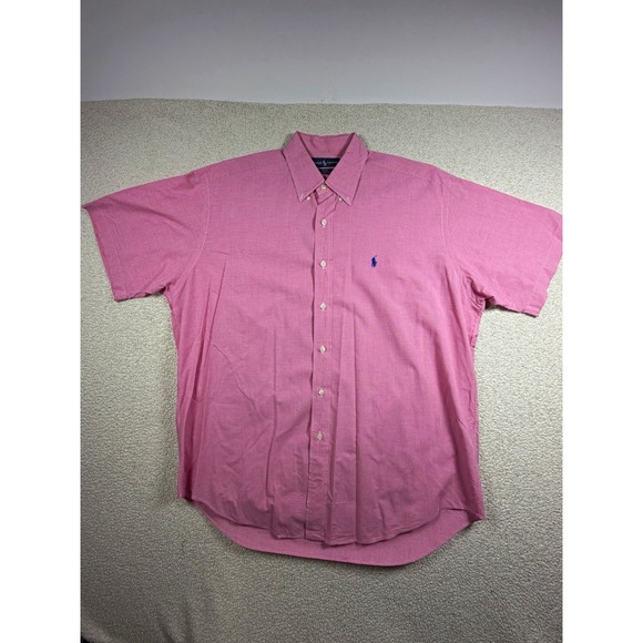 Ralph Lauren Other - Ralph Lauren Blake Mens L Pink Gingham Short Sleeve Button Down Shirt Pony